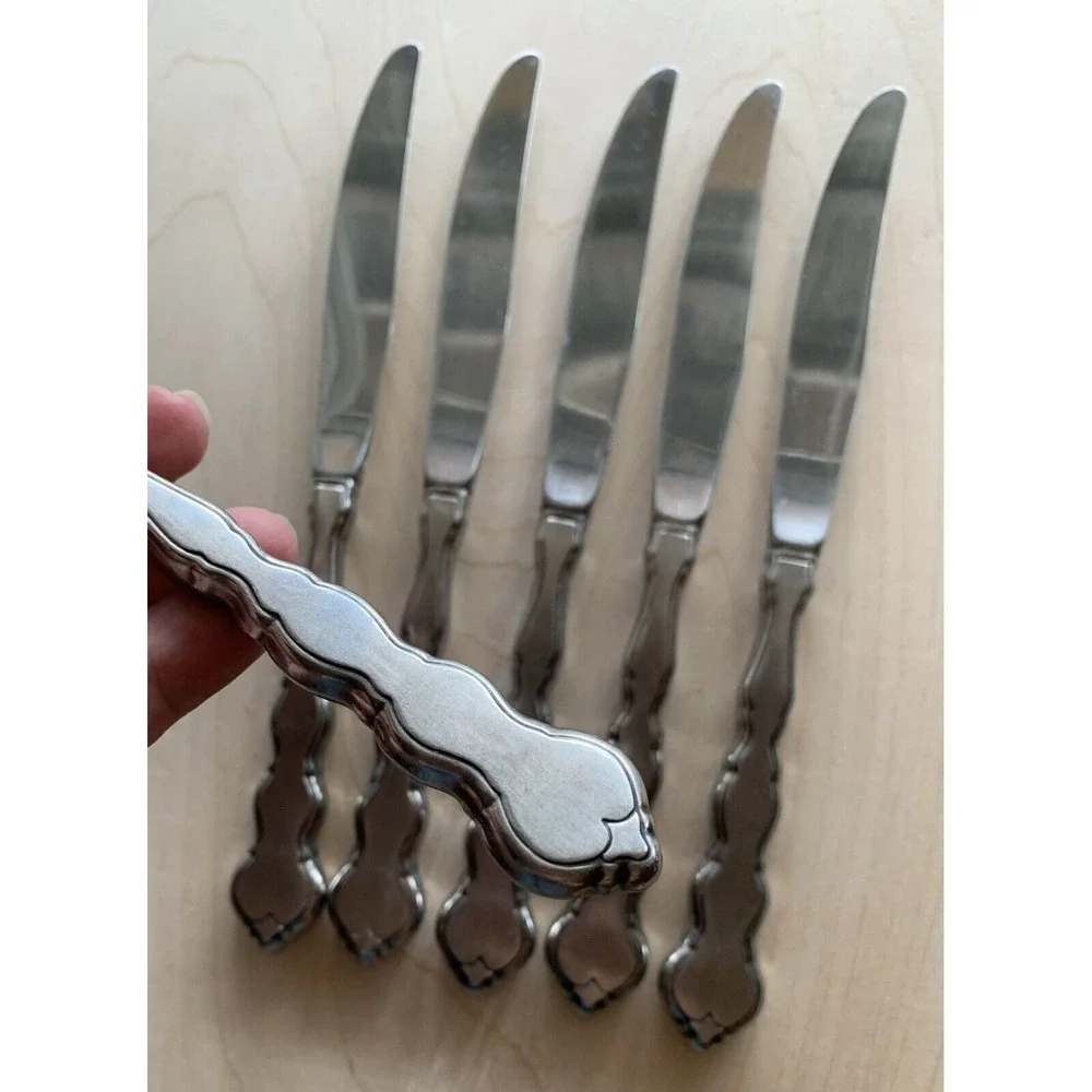 Oneida Valerie Flatware Dinner Knife LOT of 6 Stainless Distinction Deluxe